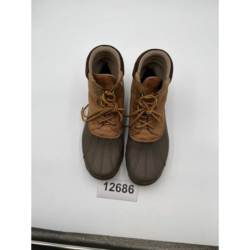 Sperry Avenue STS12126 Duck Boots Mens 10.5M Brown Leather Waterproof Lace Up